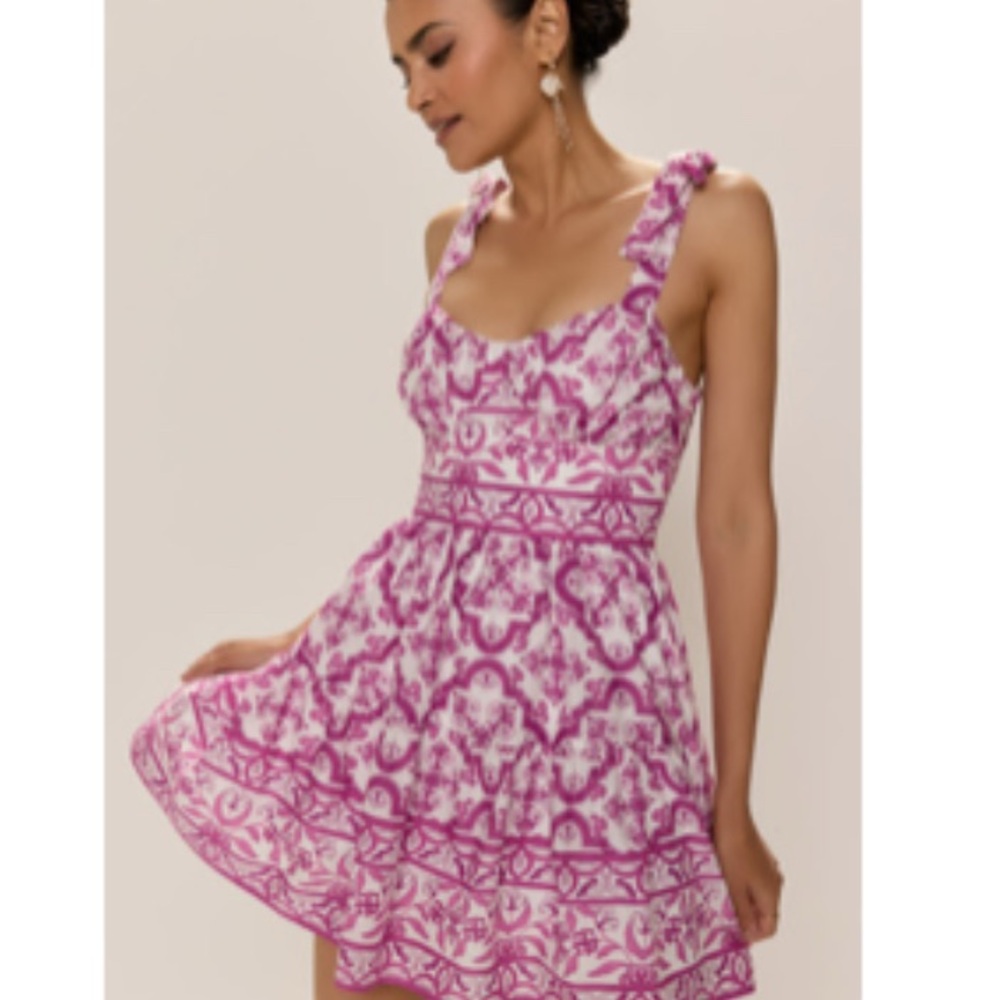 Trixxi by Francescas Fuchsia and White Printed Mini Dress